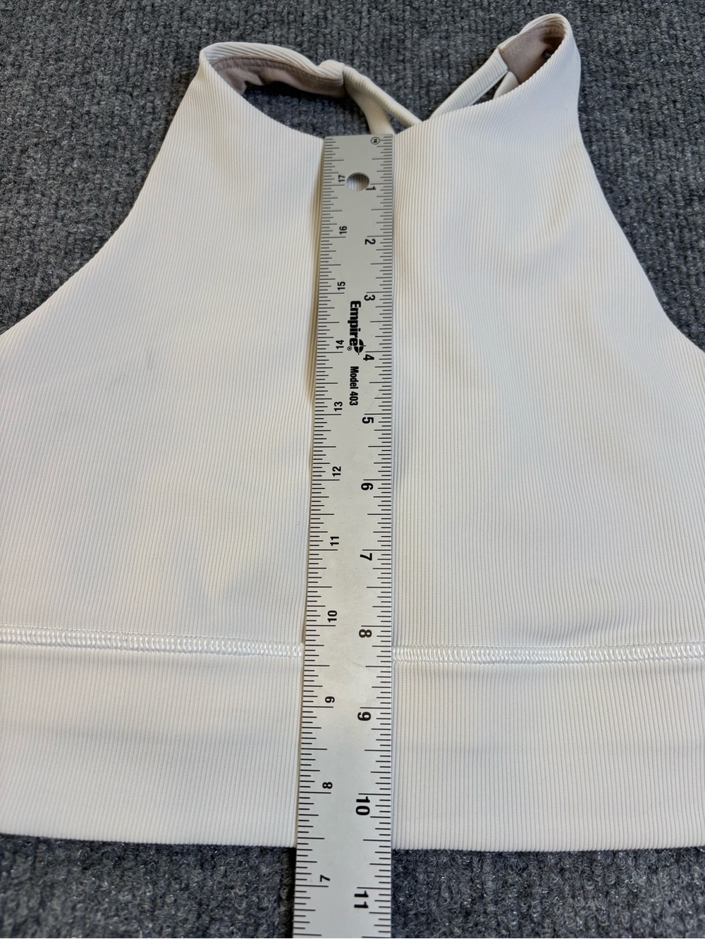 Lululemon Energy High Neck Longline Ribbed Bra White Size 4 6 GUC - Picture 5 of 9